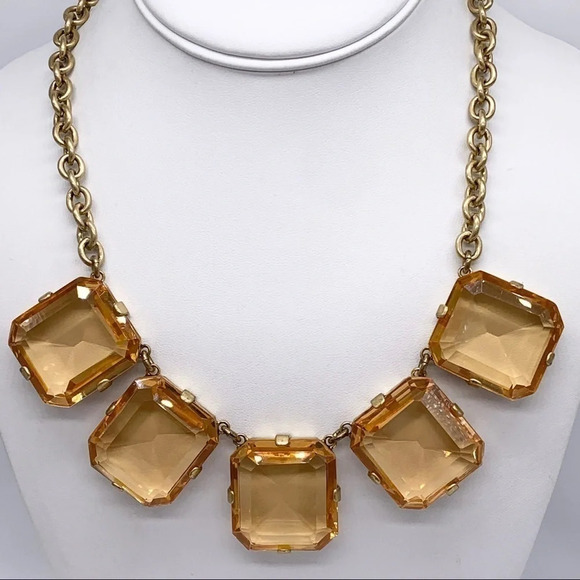 J. Crew Bold Chunky Faceted Peach Necklace - Picture 1 of 4